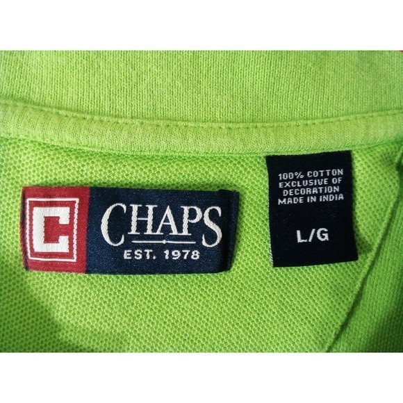 Men's Chaps Polo Green Shirt Size Large - Picture 11 of 16